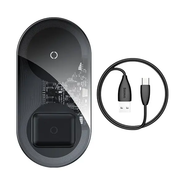 شارژر بی‌سیم باسئوس مدل WXJK-A01 Simple 2 in 1
