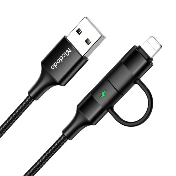 کابل تبدیل USB به لایتنینگ/USB-C مک دودو مدل CA-6800 طول 1.2 متر