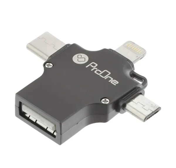 مبدل USB2 به USB-C / micro USB / لایتنینگ پرووان مدل PCO04