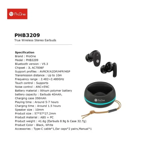 هندزفری بلوتوثی پرووان مدل PHB3209