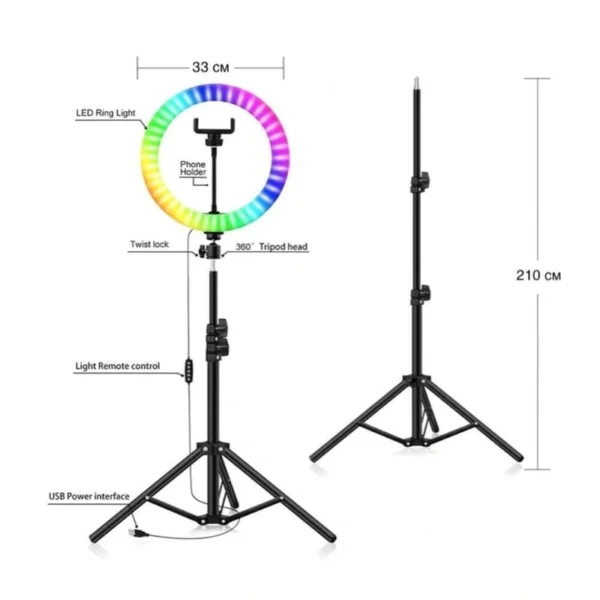 رینگ لایت مدل MJ33-RGB (بدون پایه) - Image 3