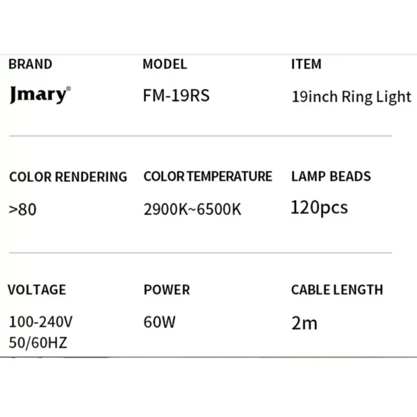 رینگ لایت جی ماری مدل FM-19RS - Image 11