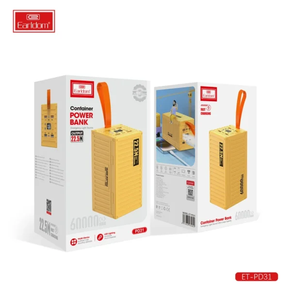پاوربانک ارلدام مدل CONTAINER PD31 ظرفیت 60000 میلی آمپر ساعت - Image 8
